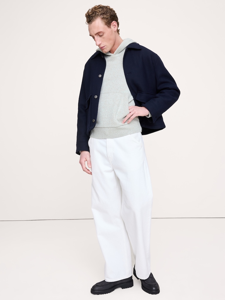 Cashmere-Cotton Sweater Hoodie