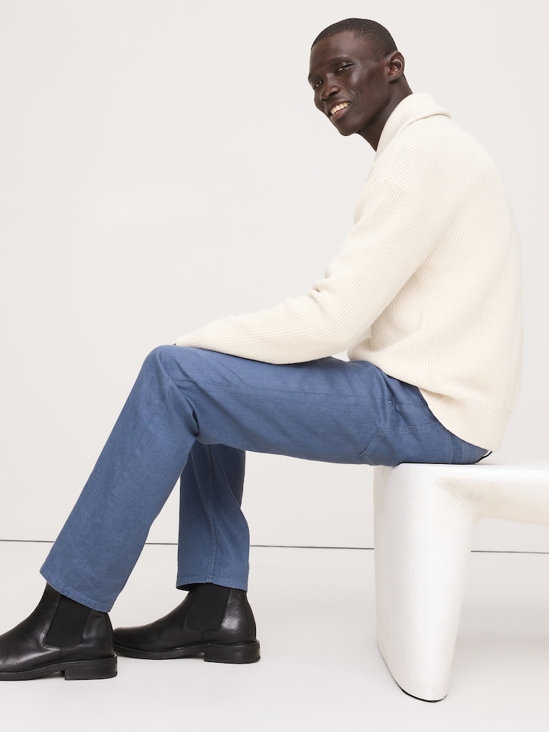 Slim Linen-Cotton Traveler Pant