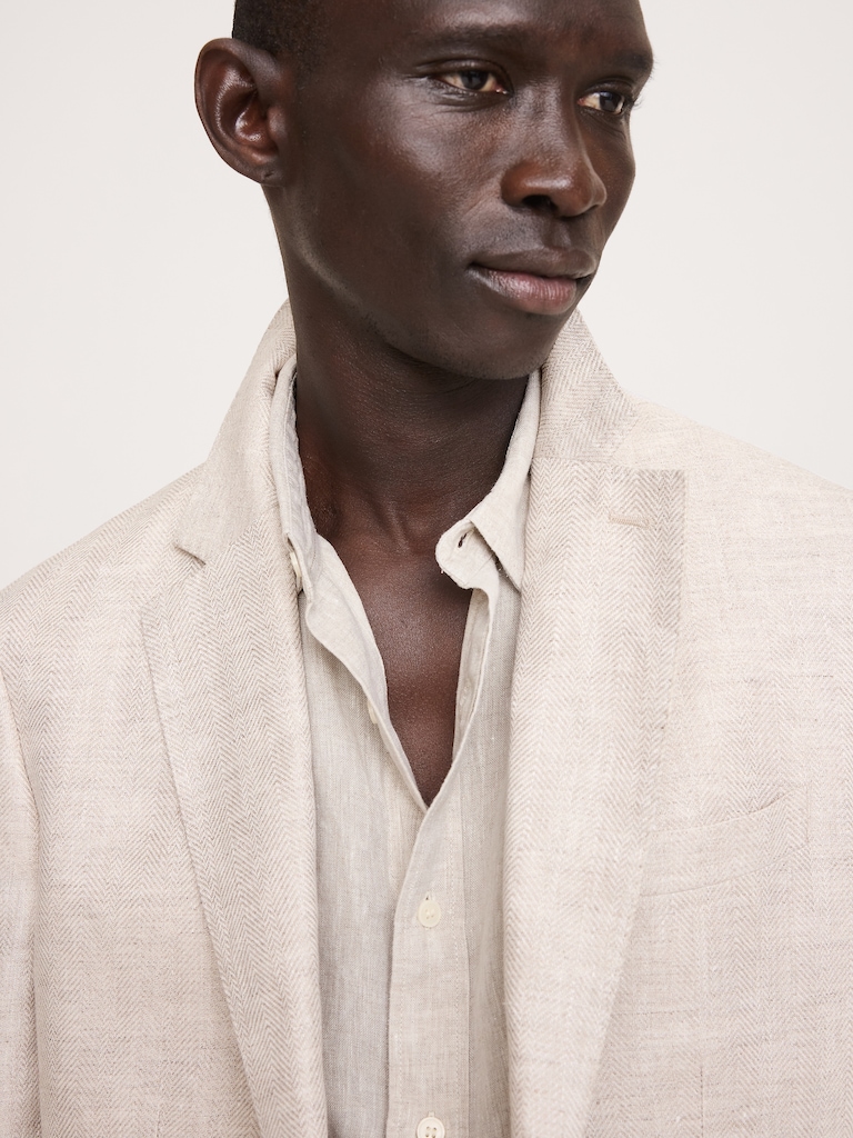 Herringbone Linen Suit Jacket