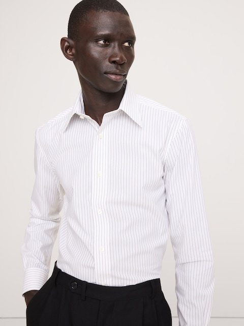 off white mens slim fit dress shirt The Essential Solid Ivory Men's Dress Shirt 18 32/33 / Classic Cuffs / Ivory main image 1