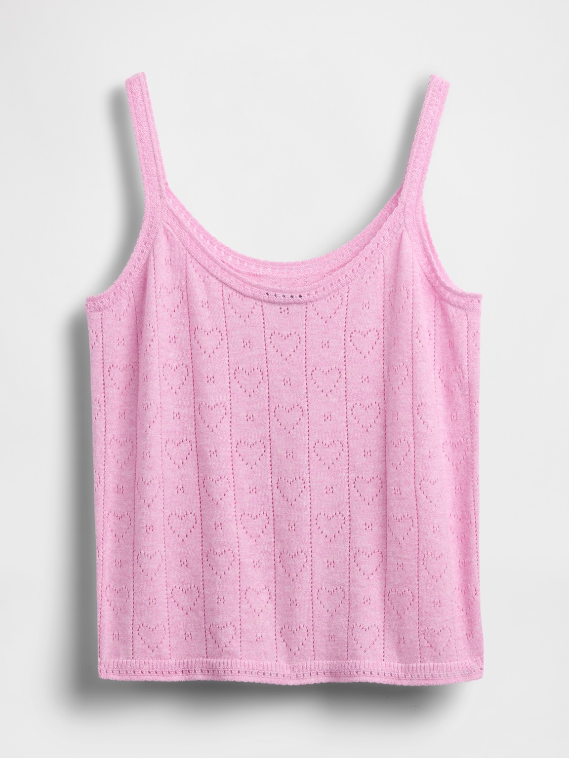 Lightweight CashSoft Pointelle Heart PJ Tank Top