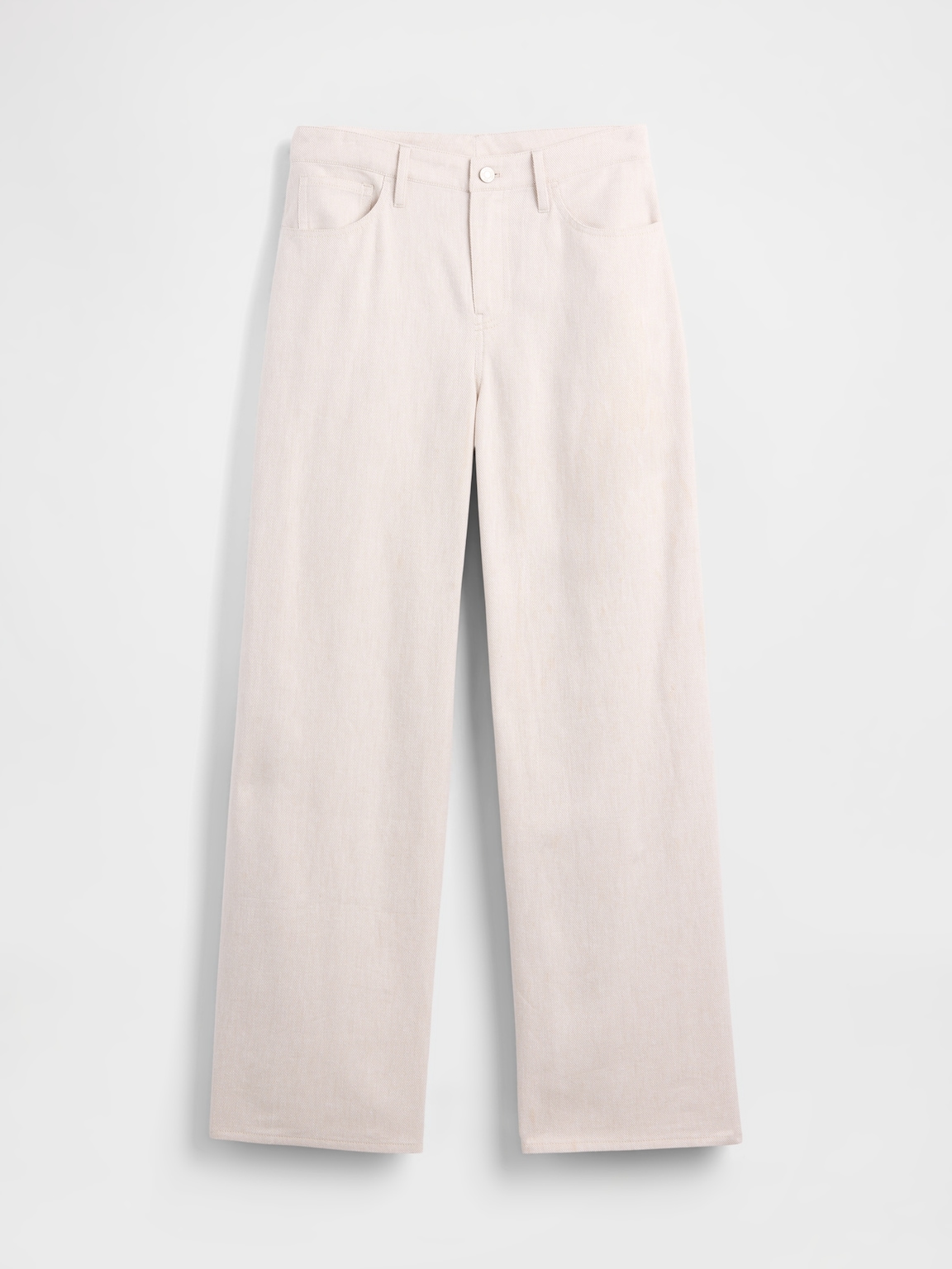 Linen-Cotton Wide-Leg Pants