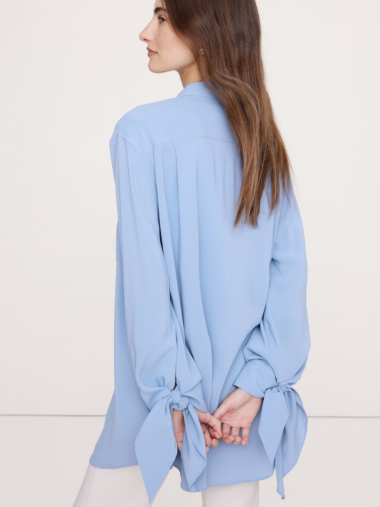 Georgette Tie-Cuff Shirt