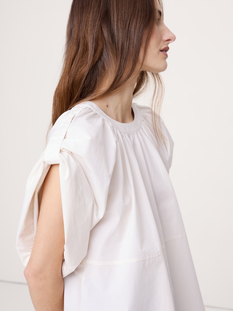 Cotton Poplin Convertible Trapeze Top