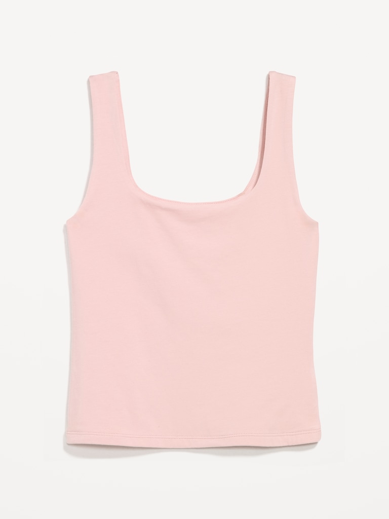 Hug Double-Layer Scoop-Neck Tank Top
