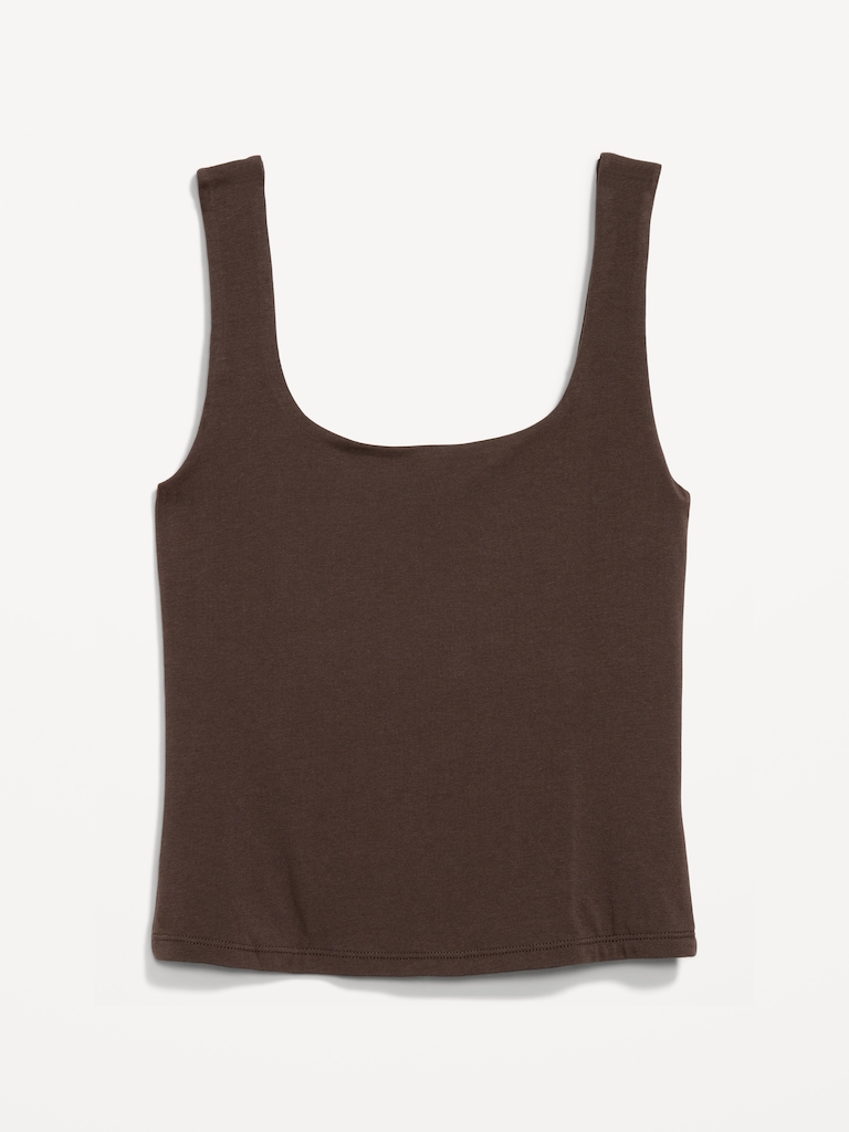 Hug Double-Layer Scoop-Neck Tank Top