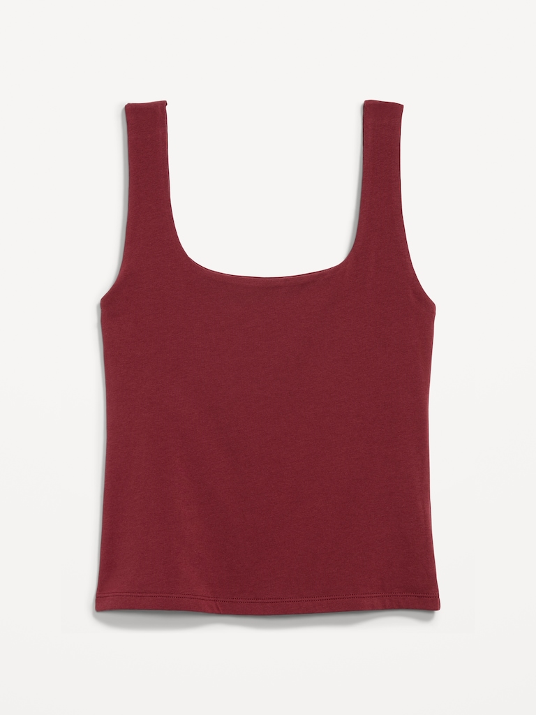 Hug Double-Layer Scoop-Neck Tank Top