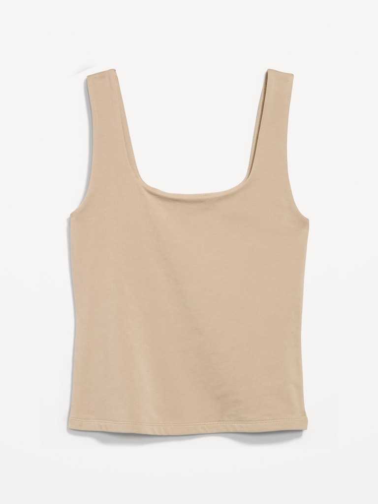 Hug Double-Layer Scoop-Neck Tank Top