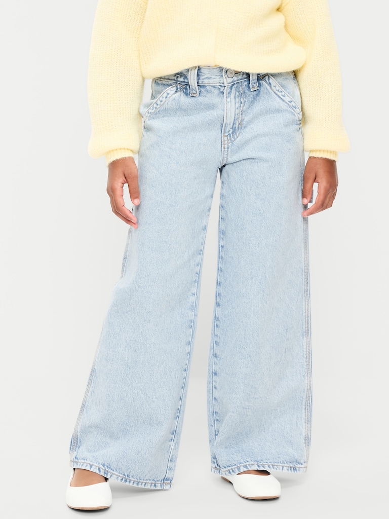 Super Baggy Wide-Leg Carpenter Jeans for Girls