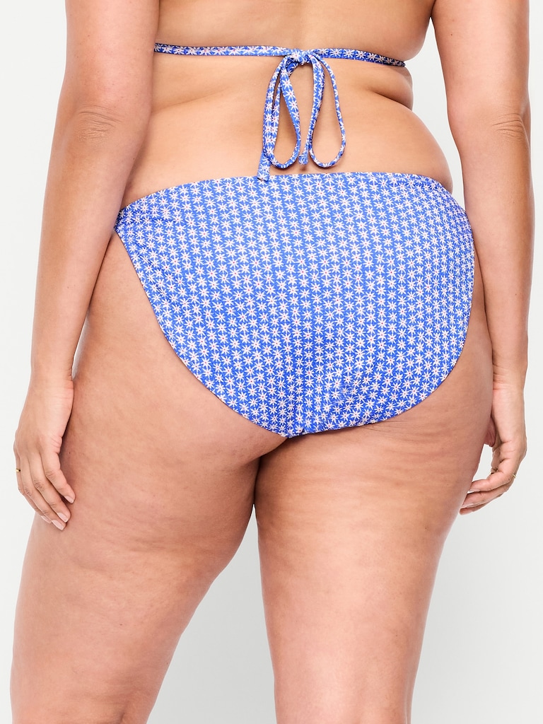 Pique String Bikini Swim Bottoms