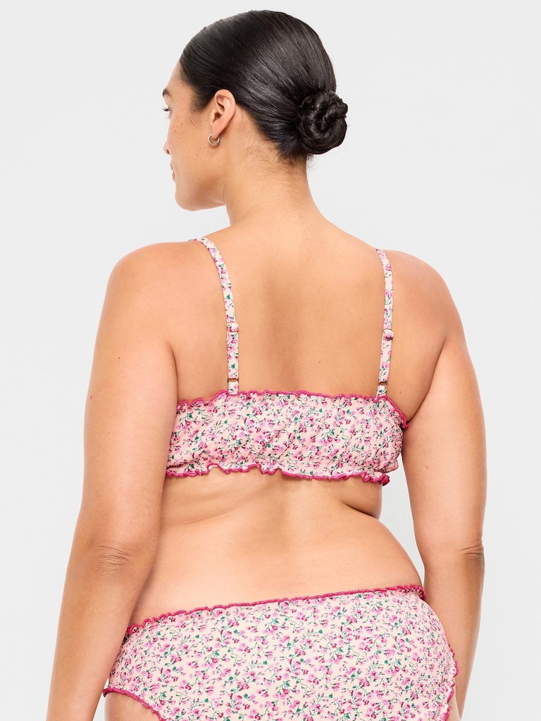 Scoop-Neck Ruffle Swim Top