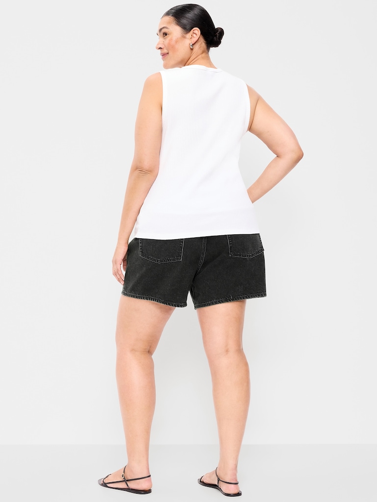 High-Waisted Wow Baggy Jean Shorts -- 5-inch inseam
