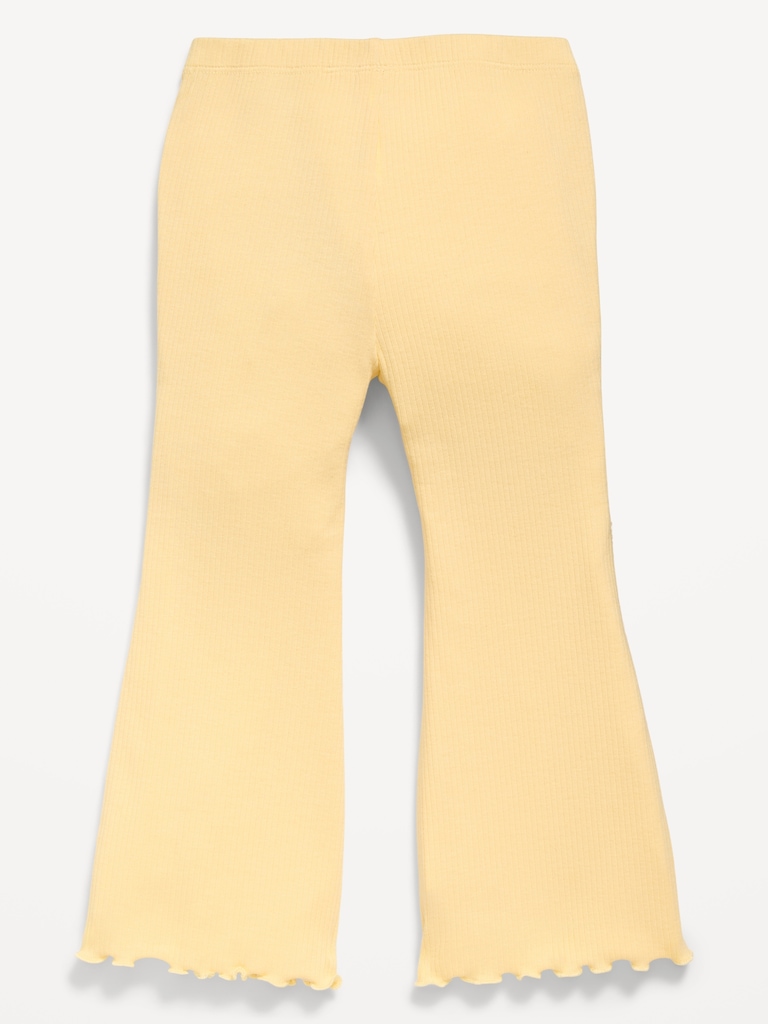 Ribbed Side-Stripe Flare-Leg Leggings for Toddler Girls