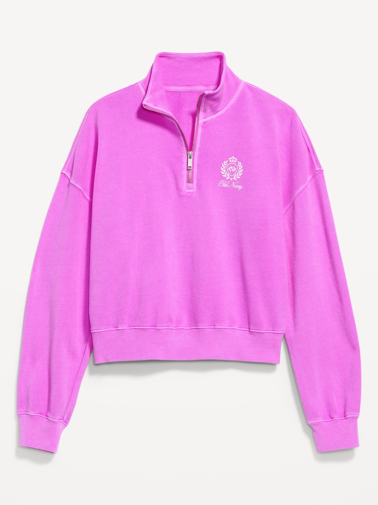 SoComfy Oversized Logo Half-Zip Sweatshirt