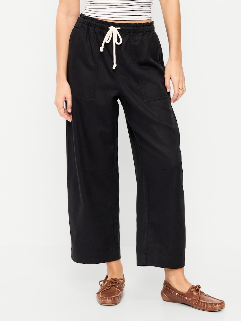 High-Waisted Utility Ankle Pants
