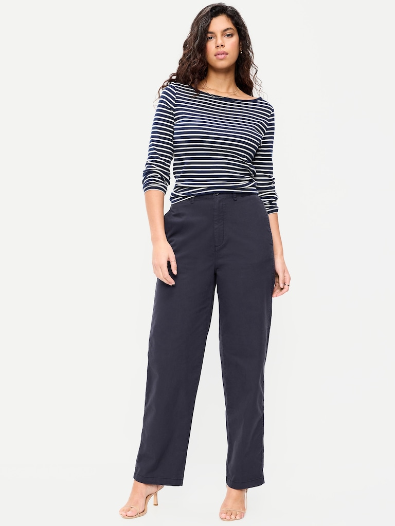 High-Waisted OGC Chino Full Length Straight Pants