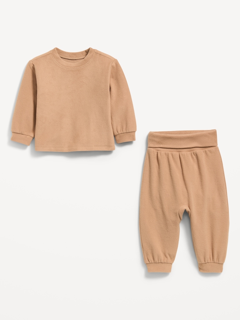 Cozy-Knit Long-Sleeve Top and Leggings Set for Baby