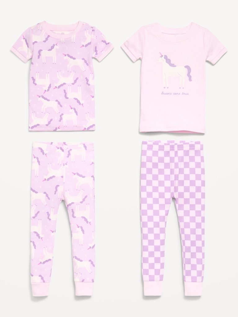 Printed Snug-Fit Pajama 4-Piece for Toddler & Baby