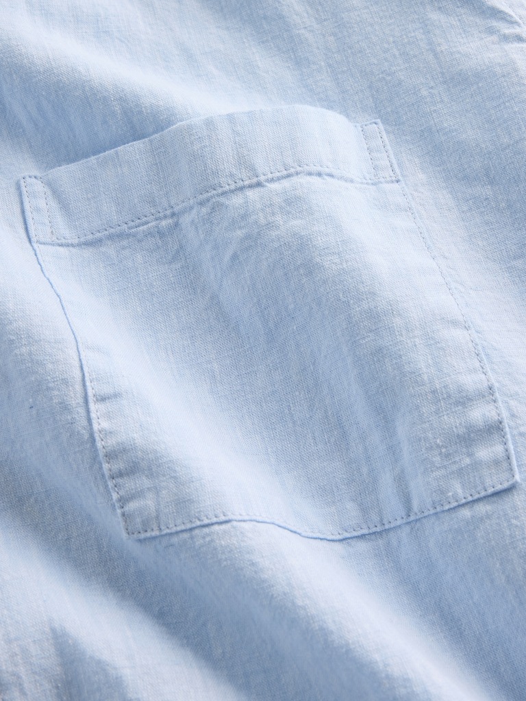 Linen-Cotton Relaxed Straight-Hem Shirt