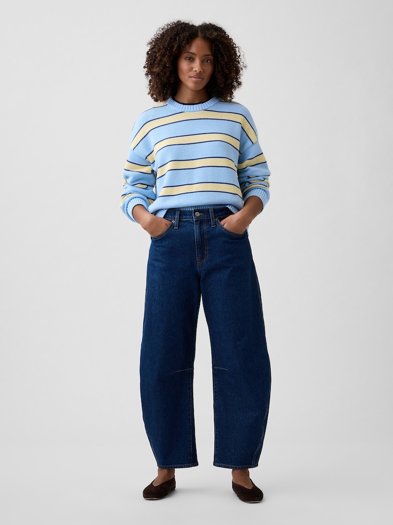 Relaxed Cotton Crewneck Sweater