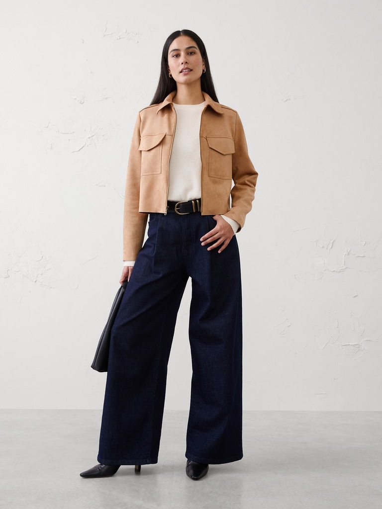 Vegan Suede Cropped Jacket