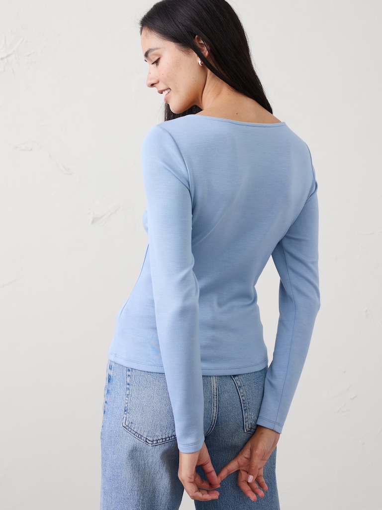 Soft Touch Square-Neck Top