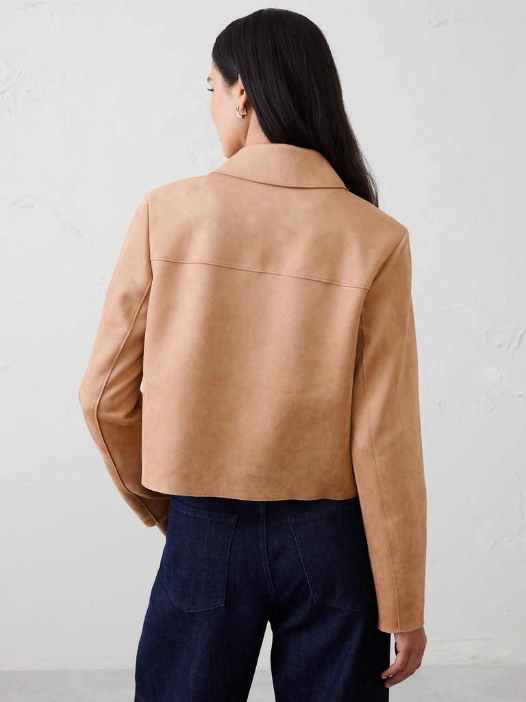 Vegan Suede Cropped Jacket