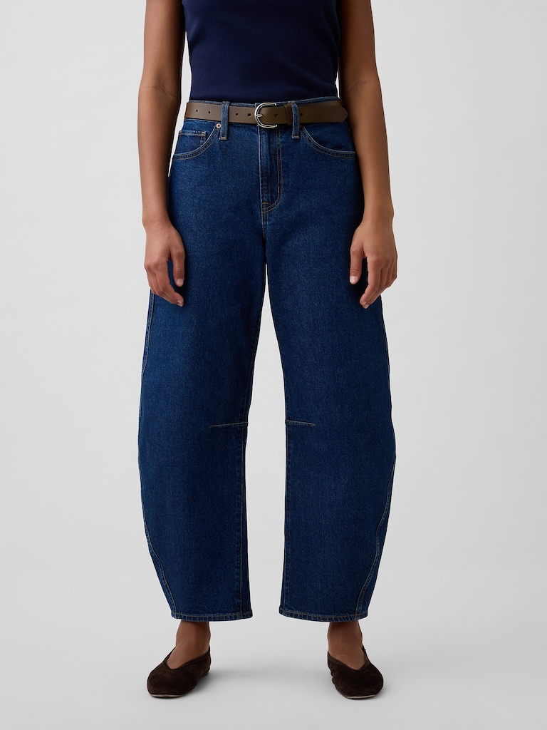 High Rise Barrel Jeans