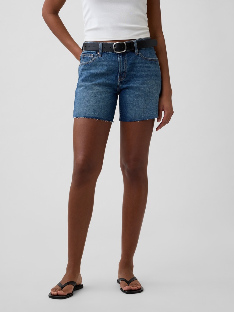 5" Mid Rise Soft Denim Shorts