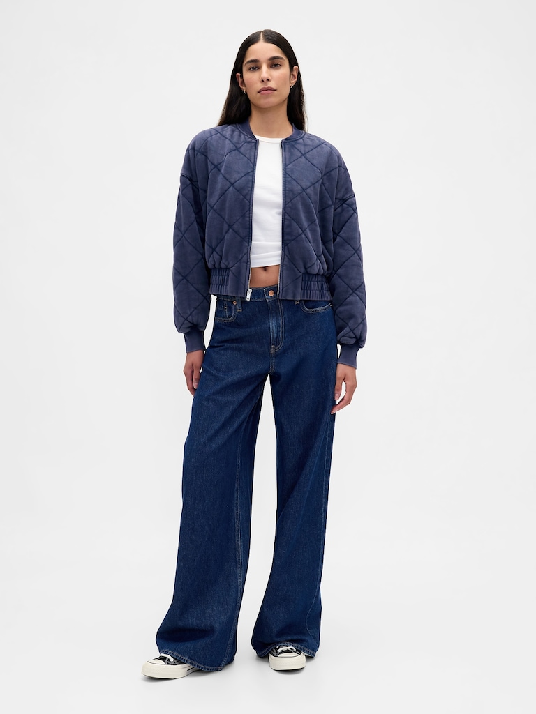 VintageSoft Quilted Bomber Jacket