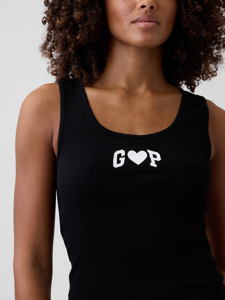 Ribbed Gap Logo Scoopneck Tank Top