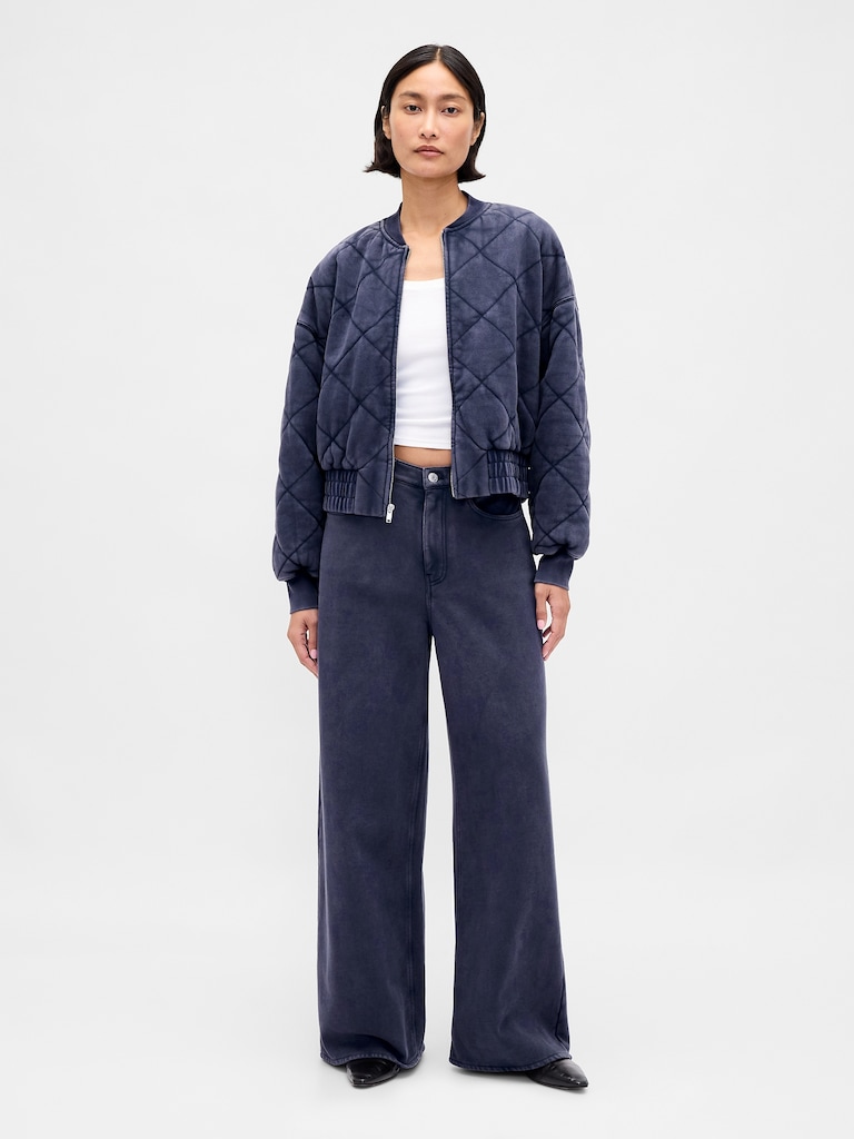 VintageSoft Quilted Bomber Jacket