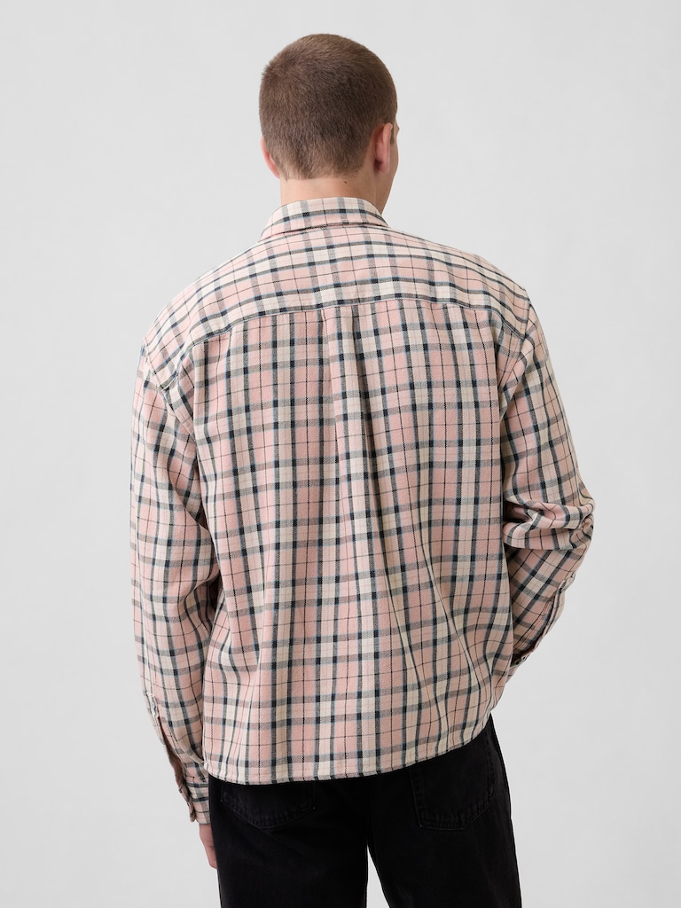 Sunwashed Twill Straight-Hem Shirt