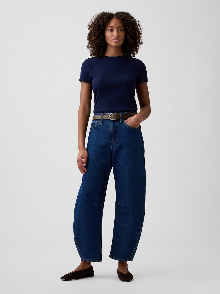 High Rise Barrel Jeans