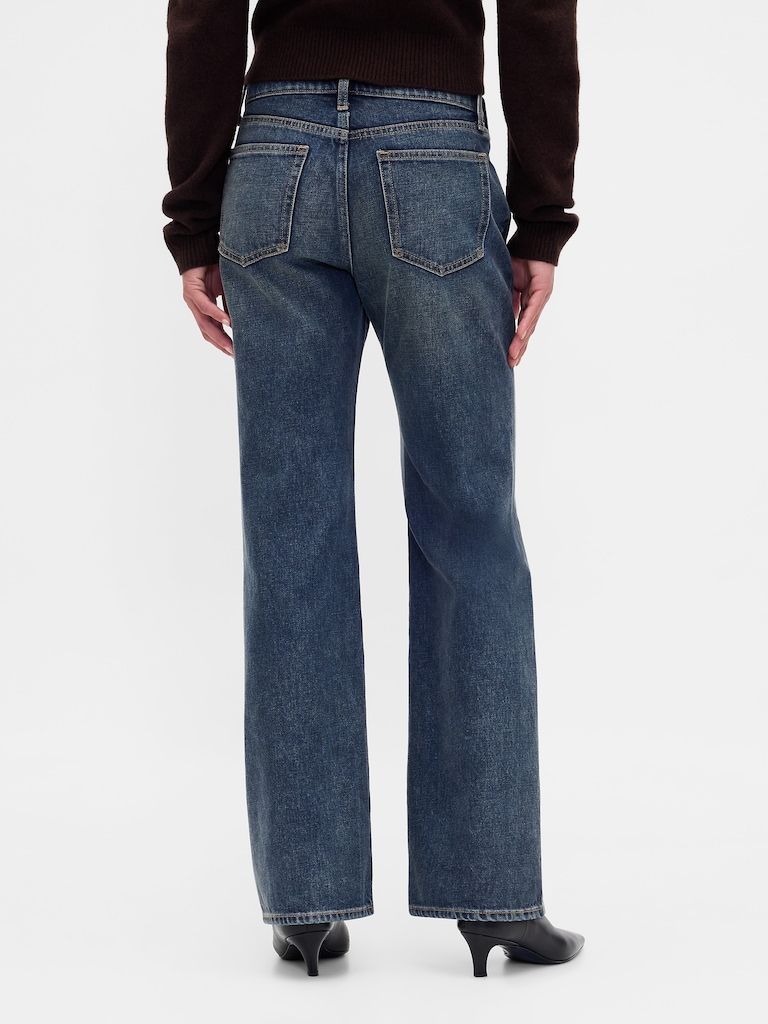 Mid Rise Rigid Relaxed Flare Jeans
