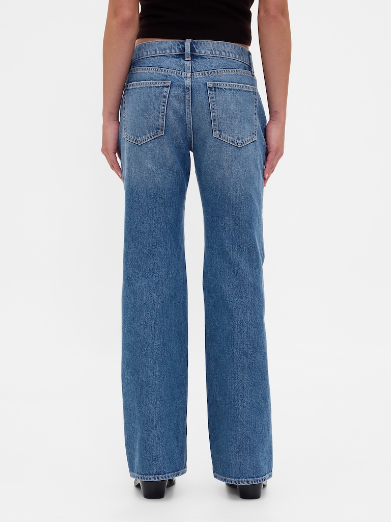 Mid Rise Rigid Relaxed Flare Jeans
