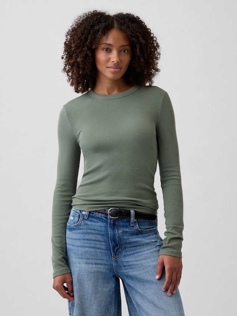 Essential Ribbed Crewneck T-Shirt