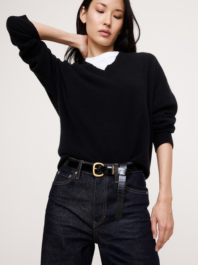 Patent Leather Knotted Belt