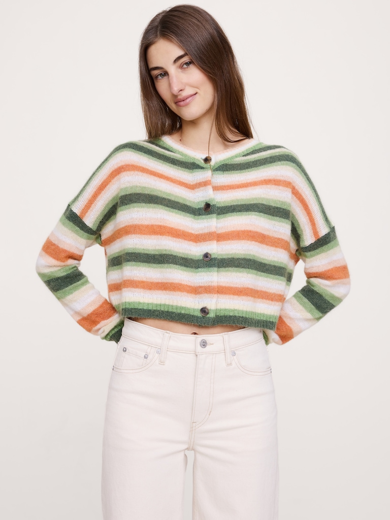 Italian Alpaca-Blend Cropped Cardigan