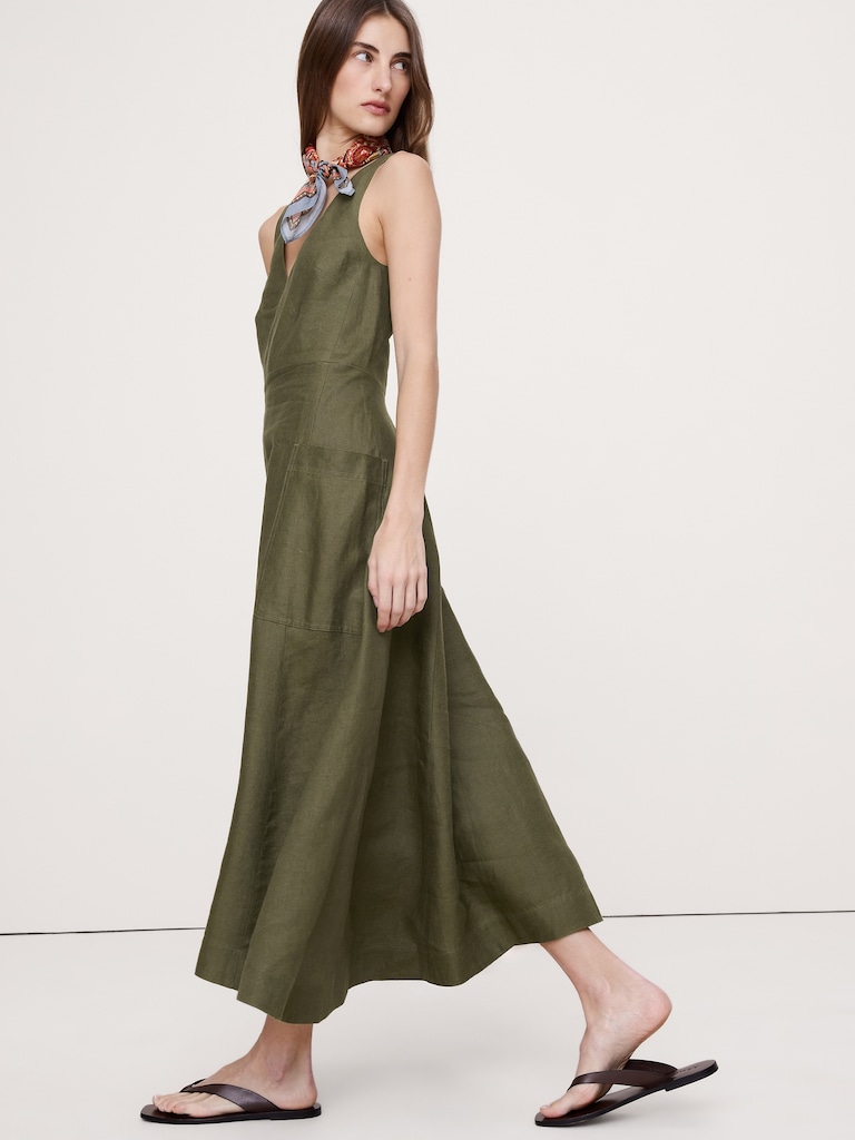 Linen Pocket Maxi Dress