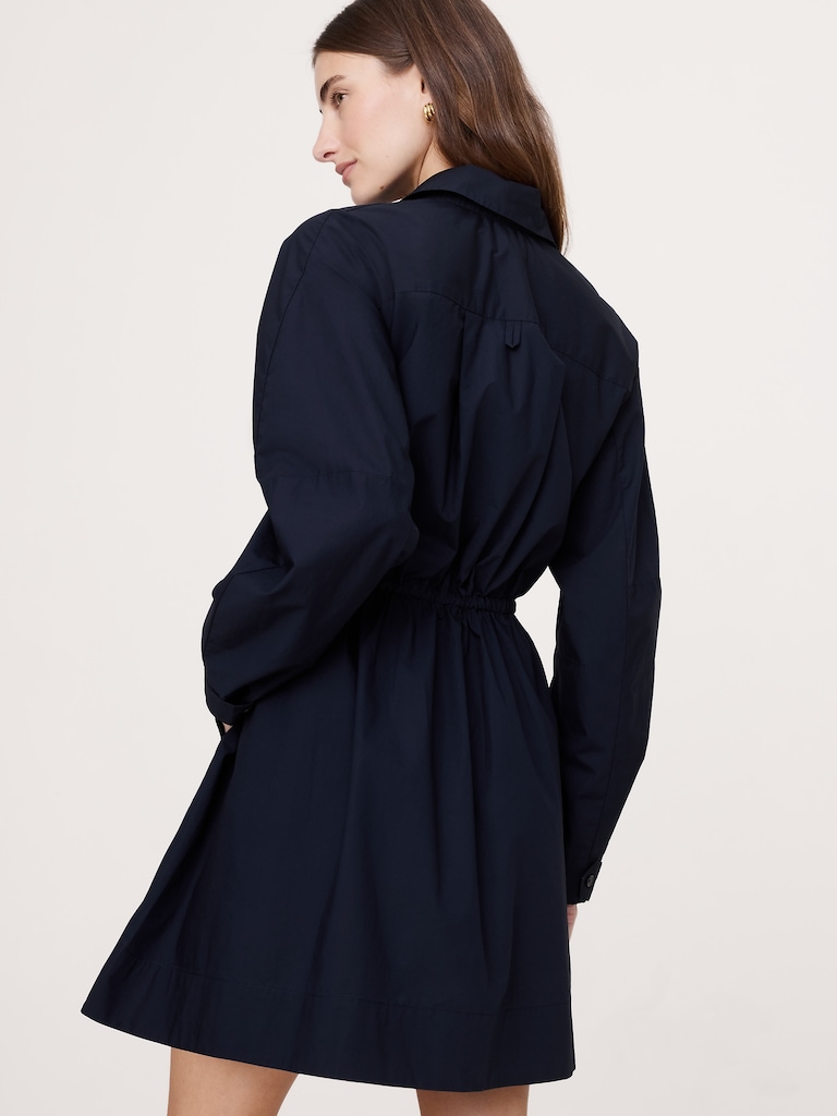 Cotton Poplin Mini Shirtdress