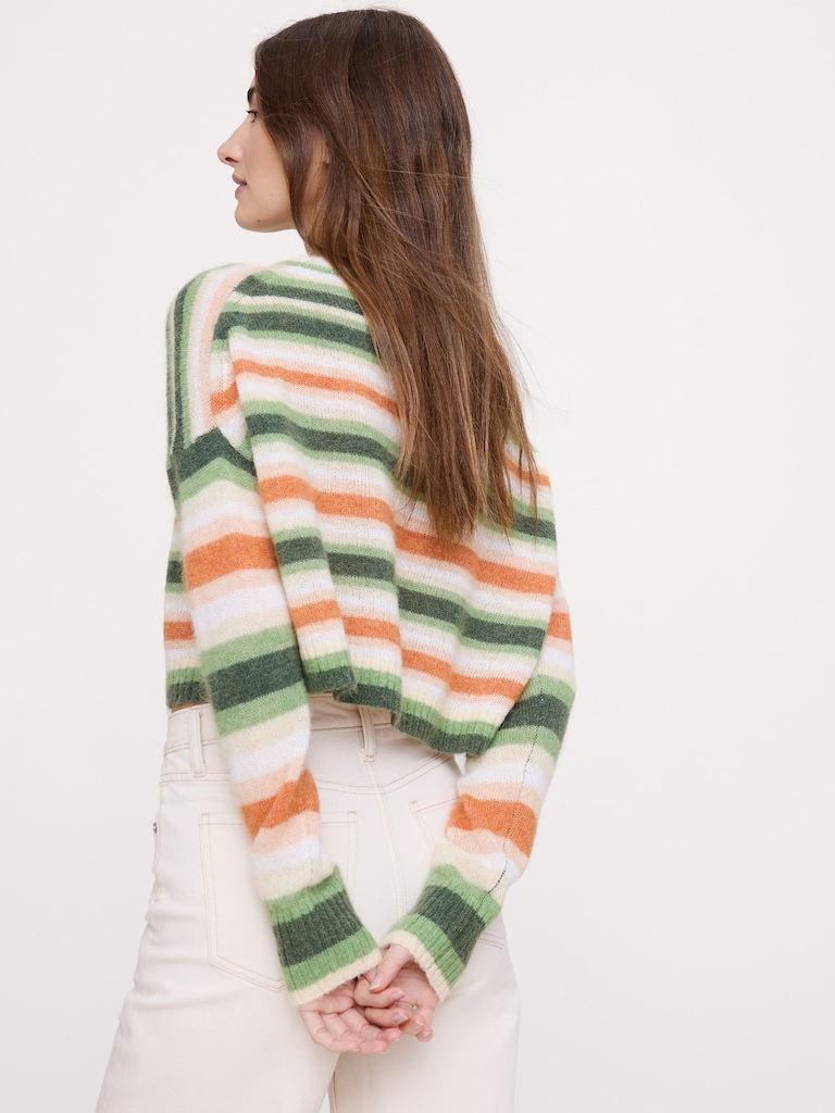 Italian Alpaca-Blend Cropped Cardigan