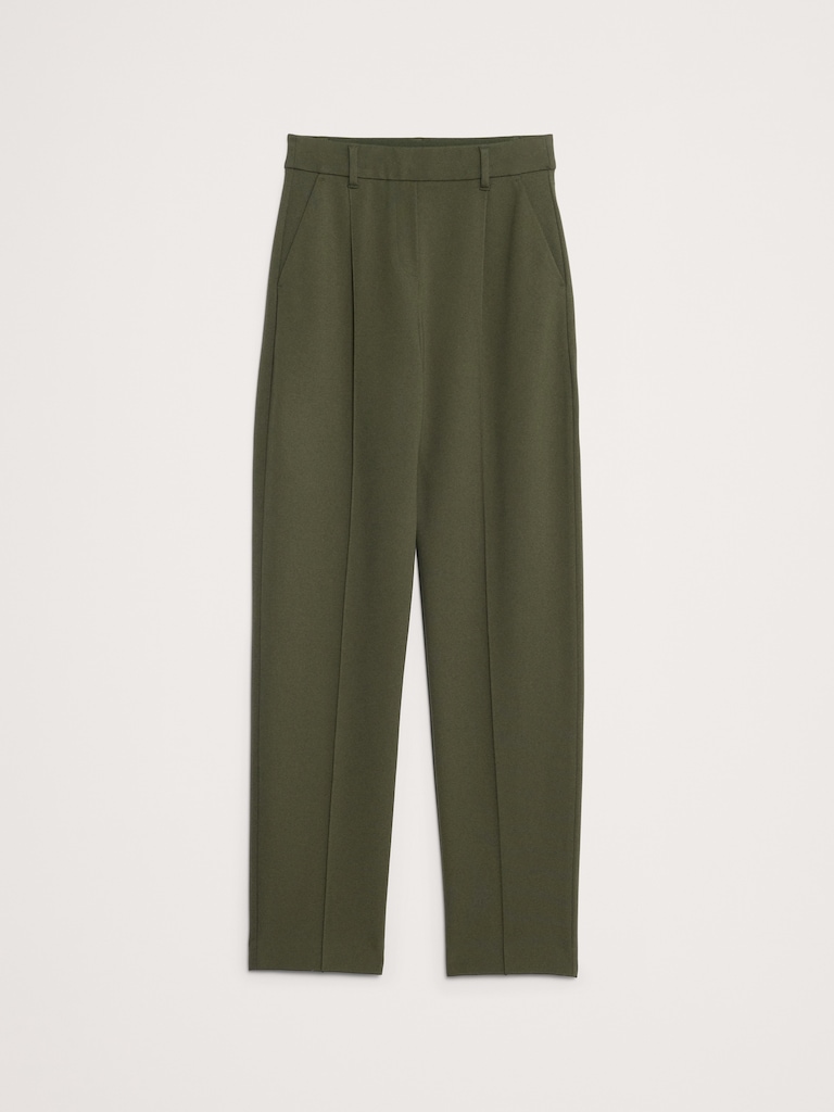 High-Rise Tapered Drapey Ponte Pull-On Pant