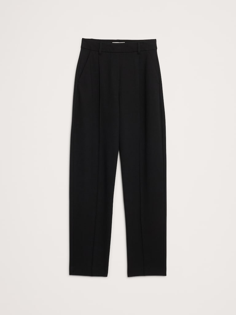 High-Rise Tapered Drapey Ponte Pull-On Pant
