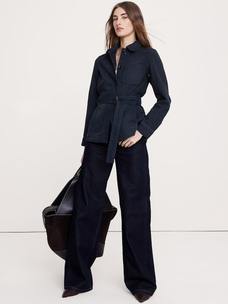 Cotton Canvas Shirt Jacket