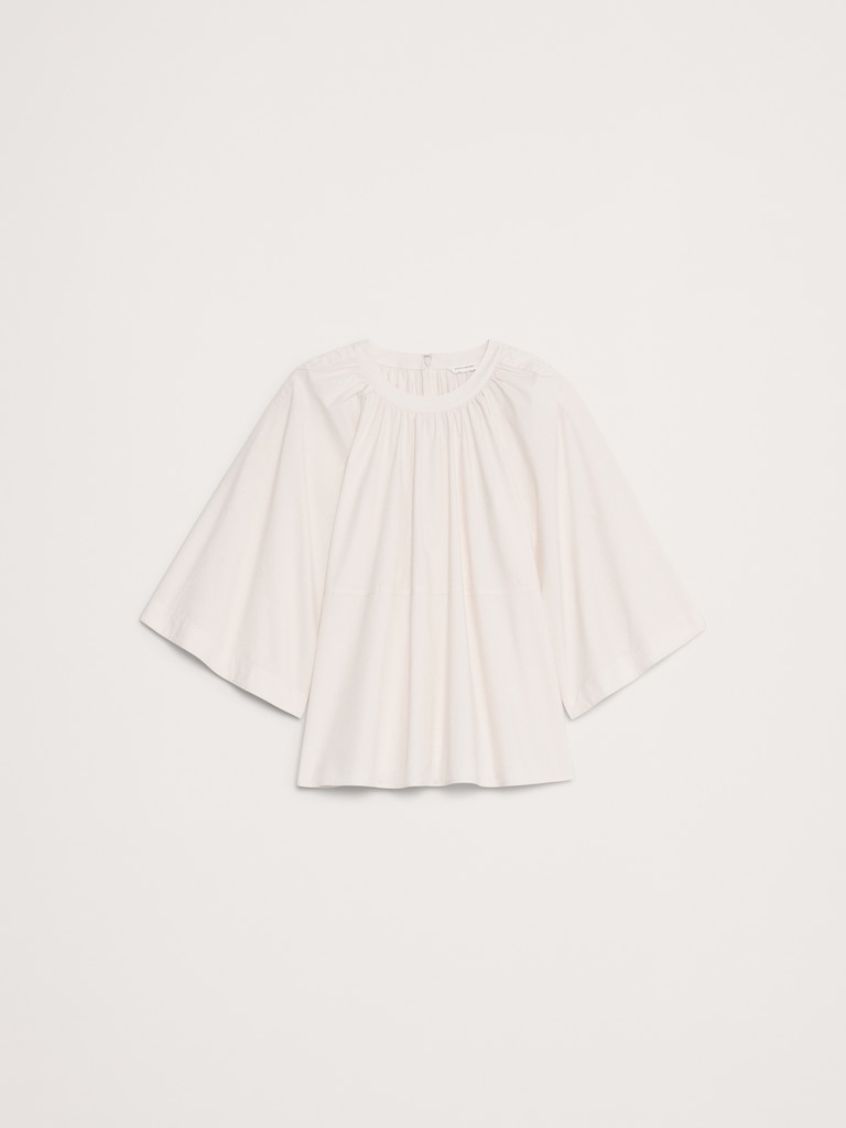 Cotton Poplin Convertible Trapeze Top