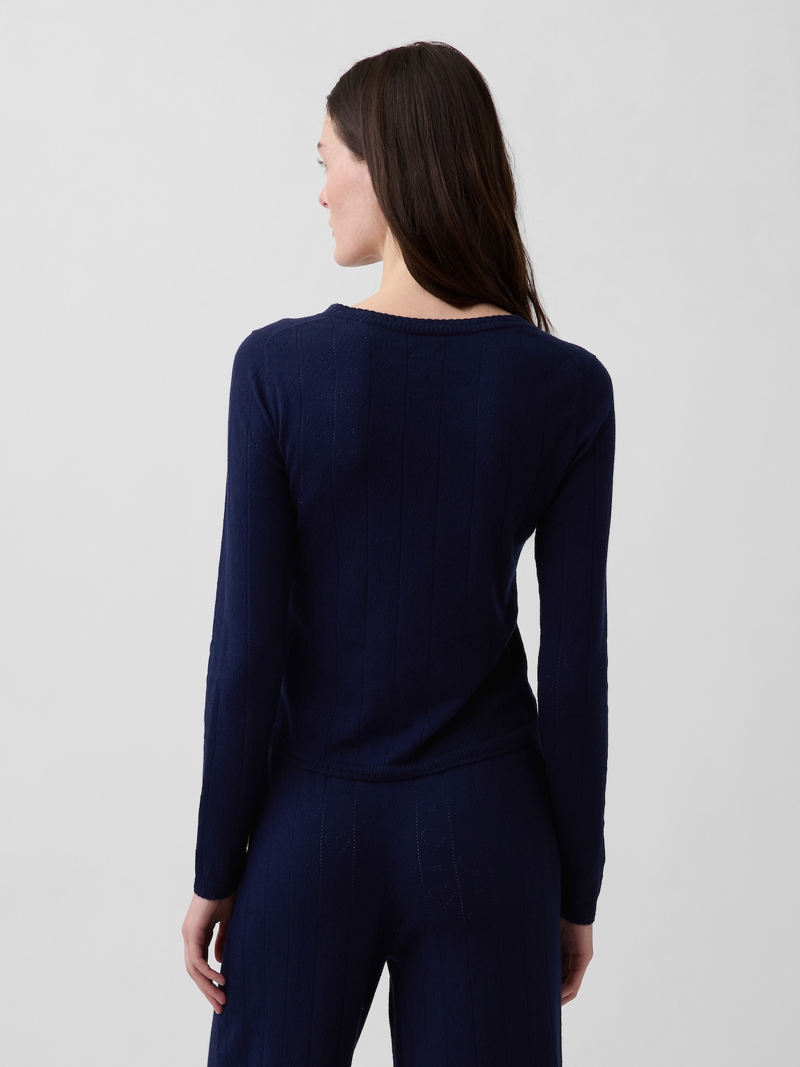 Lightweight CashSoft Pointelle Heart PJ Top