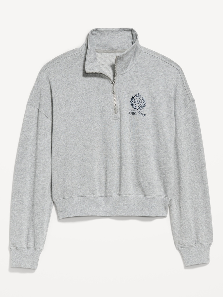 Terry Oversized Logo Half-Zip Sweatshirt