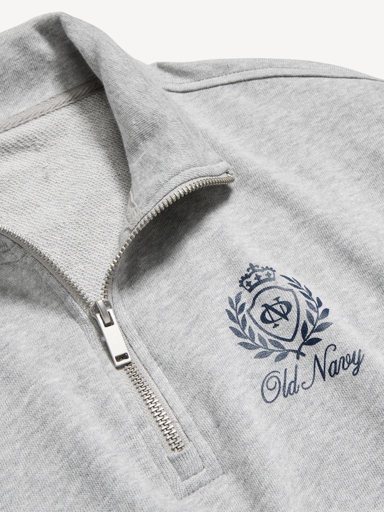 Terry Oversized Logo Half-Zip Sweatshirt