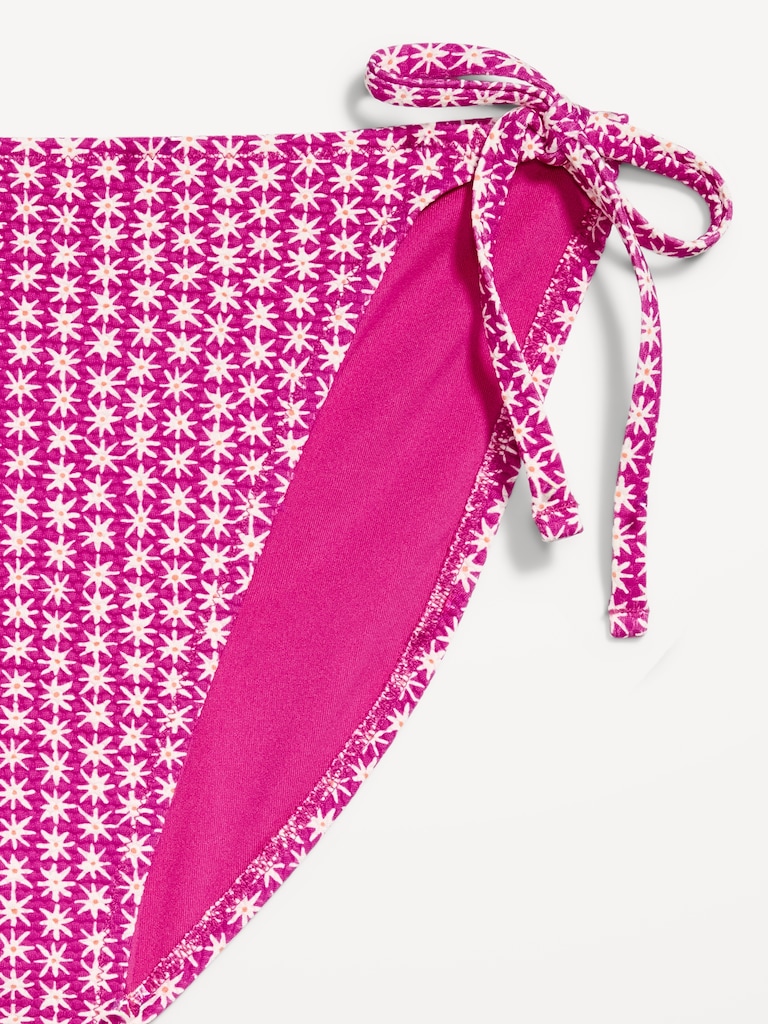 Pique String Bikini Swim Bottoms